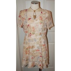 Vintage Floral Print Dress